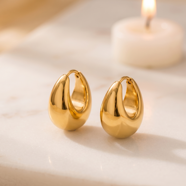 NOORI Chunky Dome Hoop Earrings