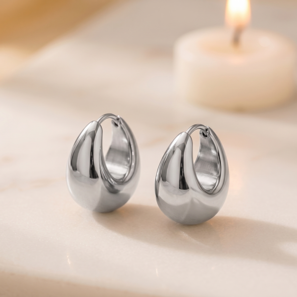 NOORI Chunky Dome Hoop Earrings