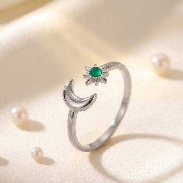 NOORI Moon Star Open Adjustable Ring 18K Gold Plated