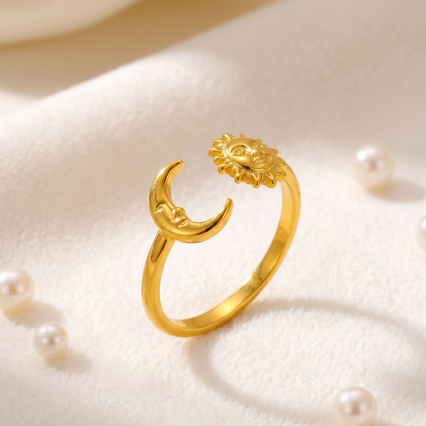 NOORI Moon Sun Open Adjustable Ring 18K Gold Plated
