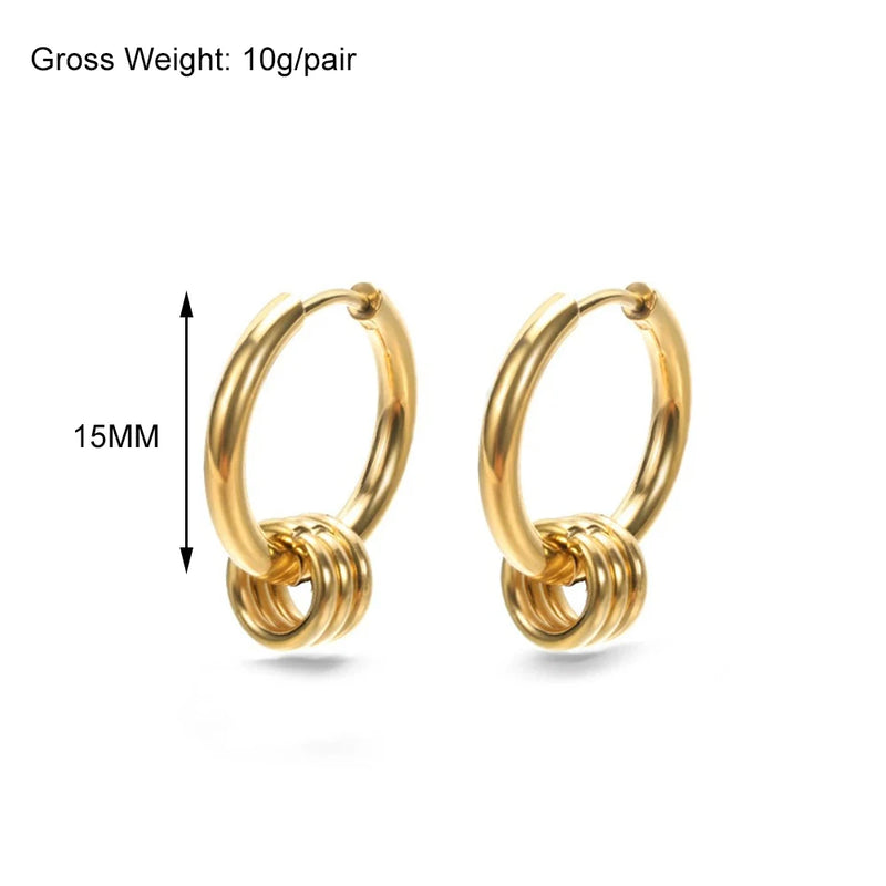 Stainless Steel Earrings for Women Gold Color Geometric C Shape Claw Shell Earrings Fashion Wedding Waterproof Jewelry