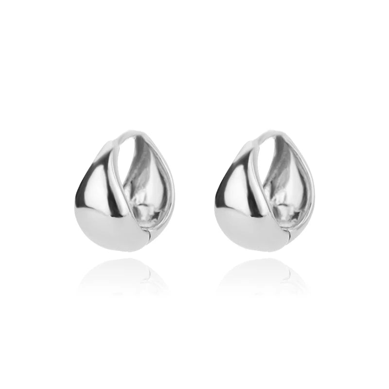 Noori Silver Remi Stainless Steel Gold Plated Geometric Square Hoop Earrings