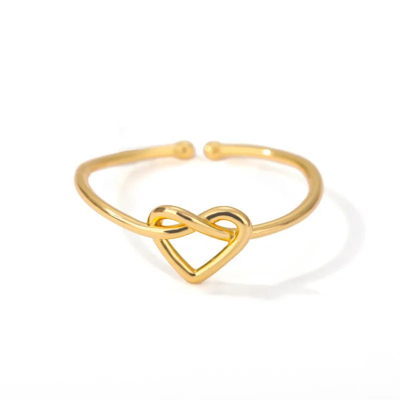 Noori Gold Amour Copper 18K Gold Plated 'Love' Letter Double Layer Ring