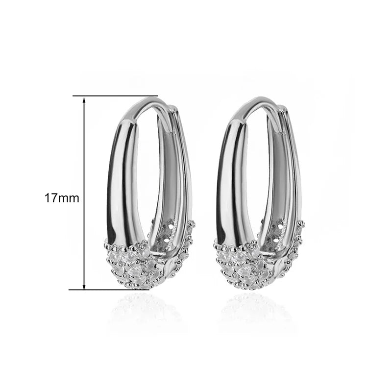 Noori Silver Cruz Stainless Steel Gold Plated Cubic Zirconia Cross Earrings