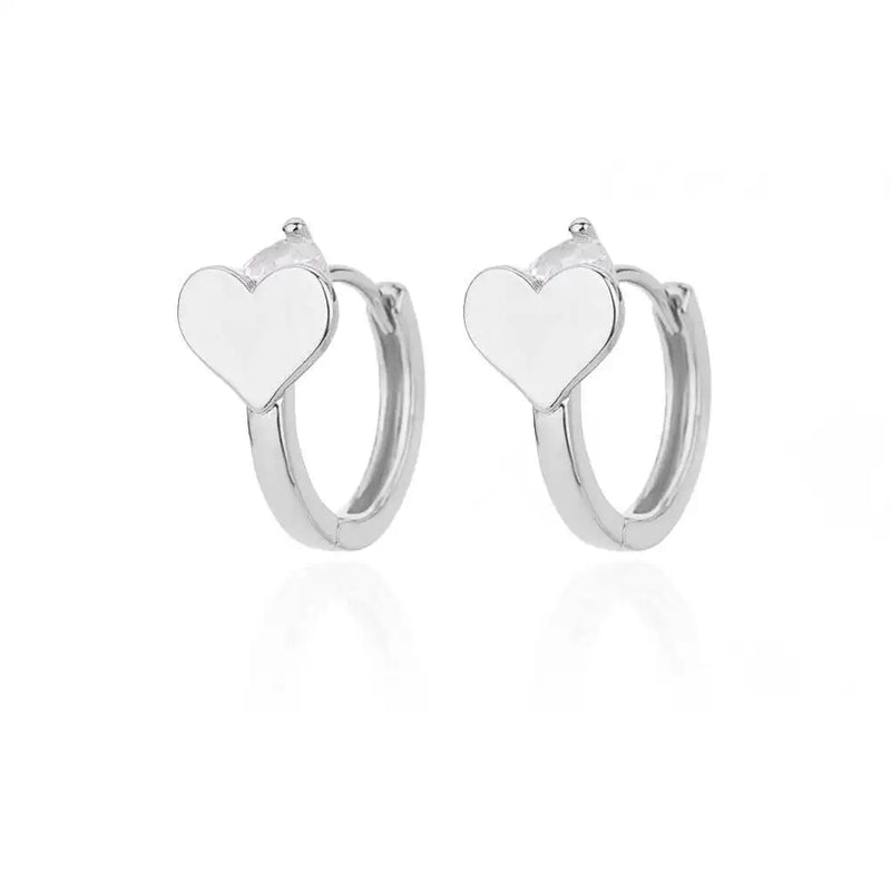 Noori Silver Cora Stainless Steel Gold Plated Heart Hoop Earrings