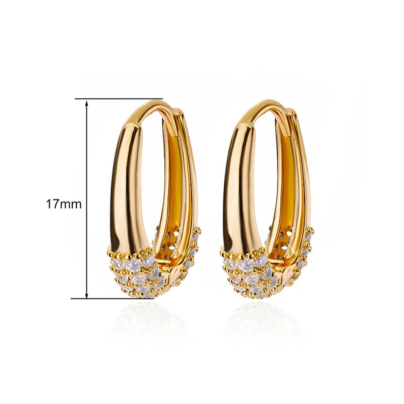 Noori Gold Cruz Stainless Steel Gold Plated Cubic Zirconia Cross Earrings