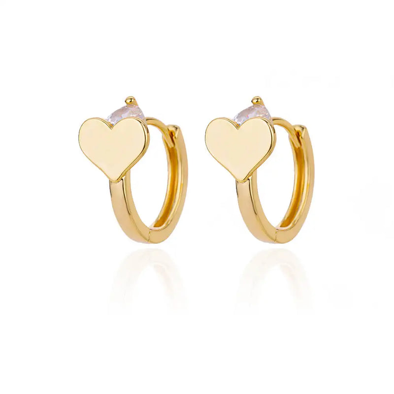Noori Gold Cora Stainless Steel Gold Plated Heart Hoop Earrings